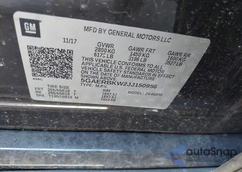 2018 Buick Enclave Essence z USA, uszkodzony, nr VIN 5GAERBKW2JJ150956